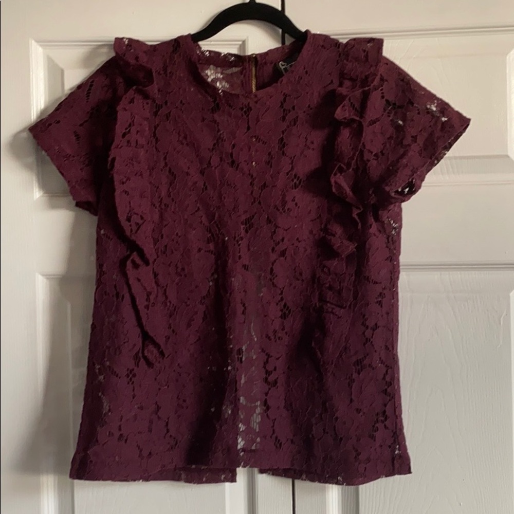 Burgundy Boho Feminine Blouse